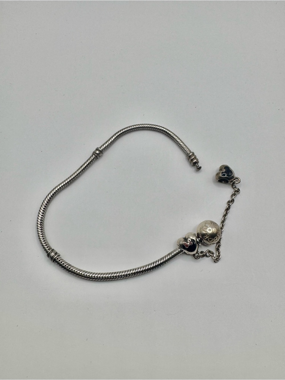 Retired Pandora Disney Parks Wonderful World Castle Bracelet + Mickey Minnie Saf